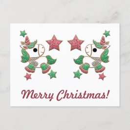 Unicorn Gingerbread Cookies "Frohe Weihnachten!" Postkarte
