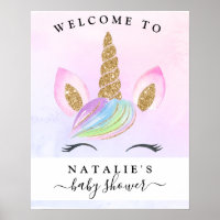 Unicorn Girl Baby Duschmaschine Regenbogen Begrüßu
