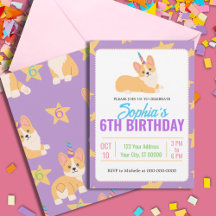 Unicorn Girl Birthday, Corgi Party