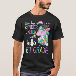 Unicorn Girl Goodbye Kindergarten Hallo 1. Klasse T-Shirt