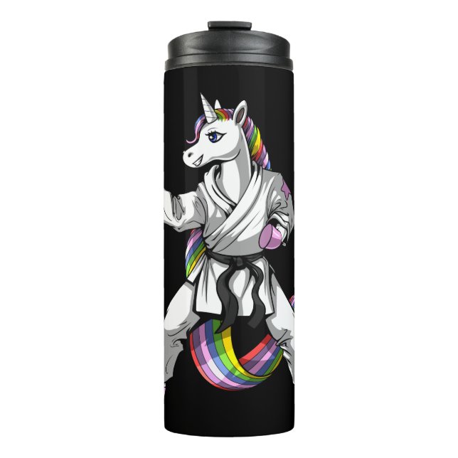 Unicorn Girl Karate Ninja Thermosbecher (Vorderseite)