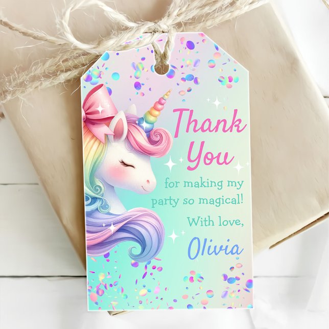 Unicorn Girl Magical Pastel Rainbow Birthday Geschenkanhänger (Von Creator hochgeladen)