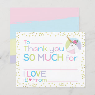 Unicorn Girl Stationery Fill-in Vielen Dank