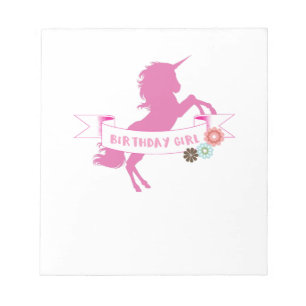 Unicorn Girls Birthday Unicorn Notizblock