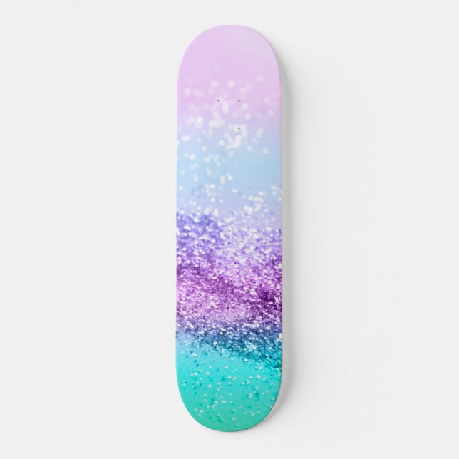 Unicorn Girls Glitzer #14 #shiny #decor #art Skateboard (Vorderseite)
