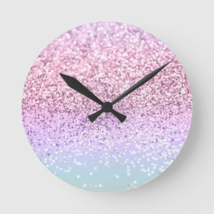 Unicorn Girls Glitzer #1c (Imitate Glitzer) #paste Runde Wanduhr