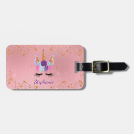 Unicorn Girly Blush Pink Glitzer Rose Gold Gepäckanhänger
