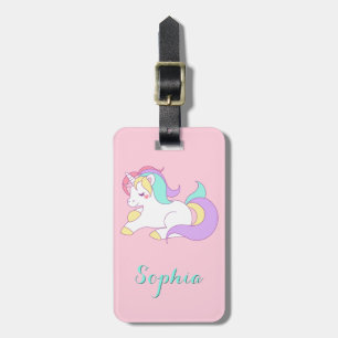 Unicorn-Girly niedliches Rosa Gepäckanhänger