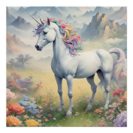 Unicorn Glassy Poster