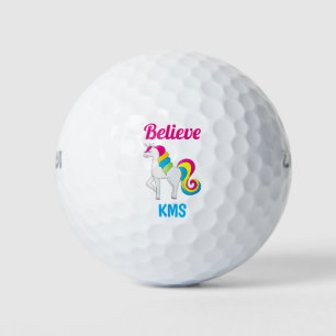 Unicorn Glaube Monogram Initials Niedlich Golfball