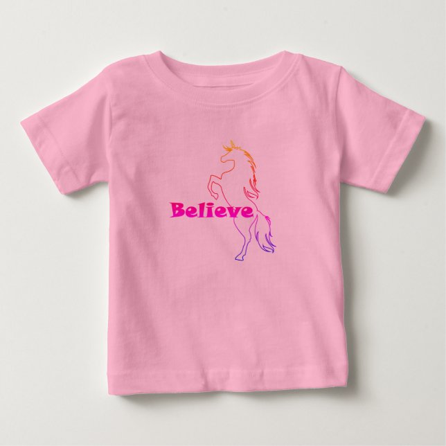 Unicorn Glauve Design - Baby Fine Jersey T - Shirt (Vorderseite)