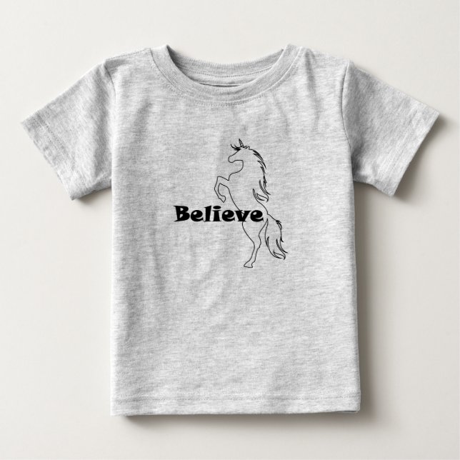 Unicorn Glauve Design - Baby Fine Jersey T - Shirt (Vorderseite)