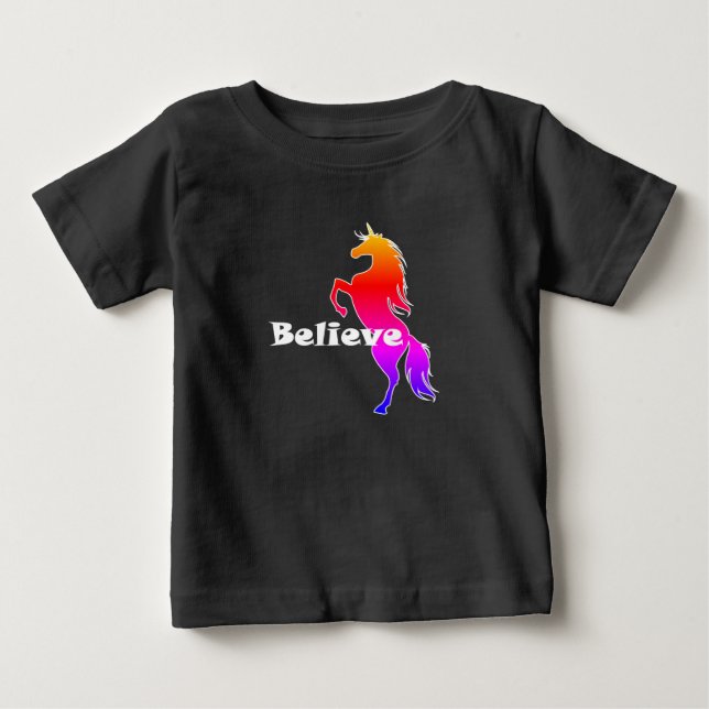 Unicorn Glauve Design - Baby Fine Jersey T - Shirt (Vorderseite)