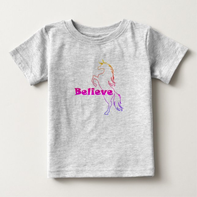 Unicorn Glauve Design - Baby Fine Jersey T - Shirt (Vorderseite)
