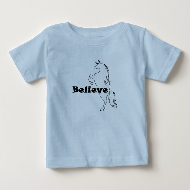 Unicorn Glauve Design - Baby Fine Jersey T - Shirt (Vorderseite)
