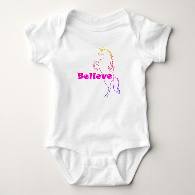Unicorn Glauve Design - Baby Jersey Bodysuit Baby Strampler (Vorderseite)