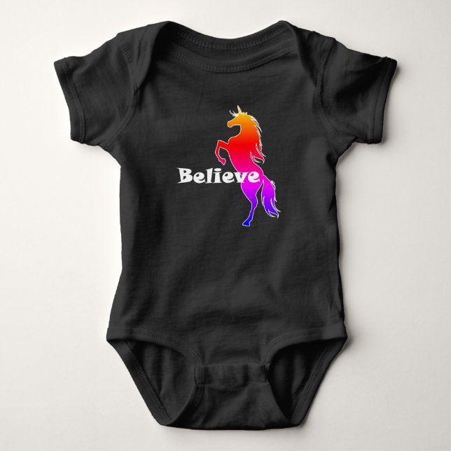 Unicorn Glauve Design - Baby Jersey Bodysuit Baby Strampler (Vorderseite)