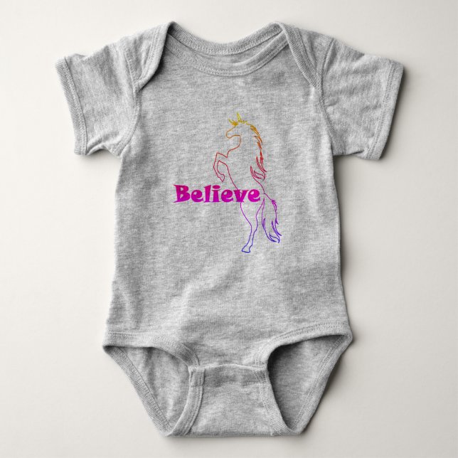 Unicorn Glauve Design - Baby Jersey Bodysuit Strampler (Vorderseite)