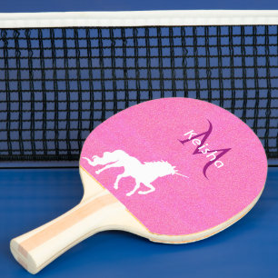 Unicorn Glitzer monogramm Mädchen Tischtennis Schläger