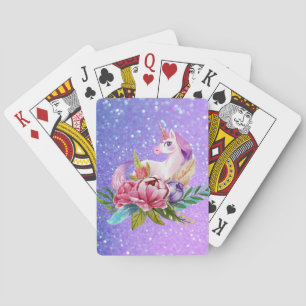 Unicorn-Glitzer Spielkarten