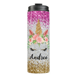 Unicorn-Glitzer Thermosbecher