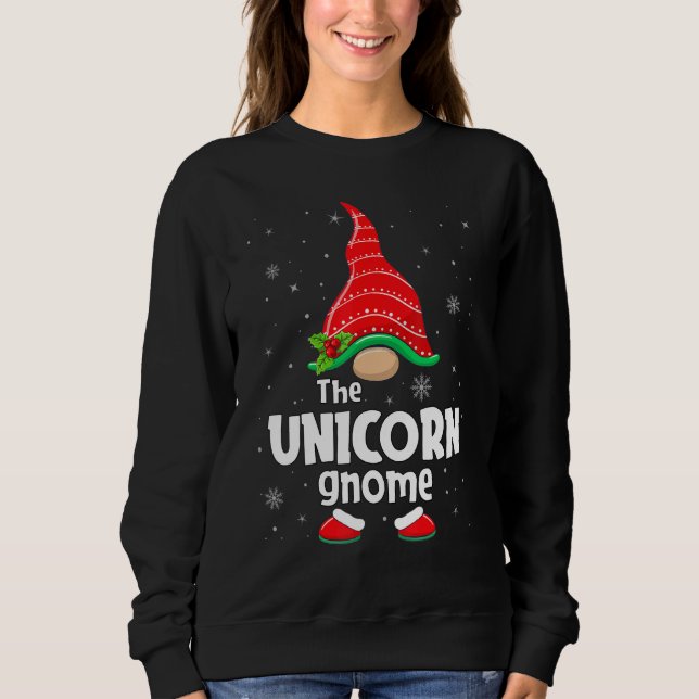 Unicorn Gnome Matching Family Group Christmas Part Sweatshirt (Vorderseite)