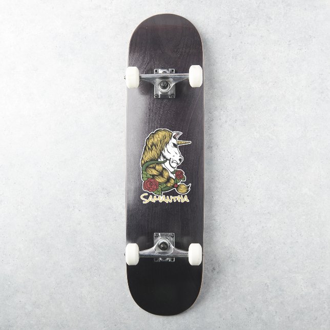 Unicorn Gold Rose Aufkleber (Skateboard)
