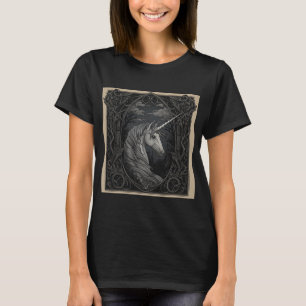 Unicorn Gothic Fantasy Black Style T - Shirt