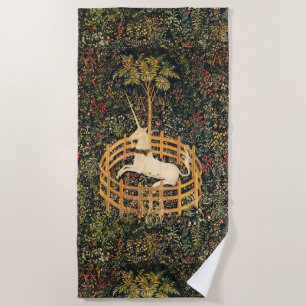 UNICORN GOTHIC FANTASY BLUME, FLORALMOTIFS grün Strandtuch