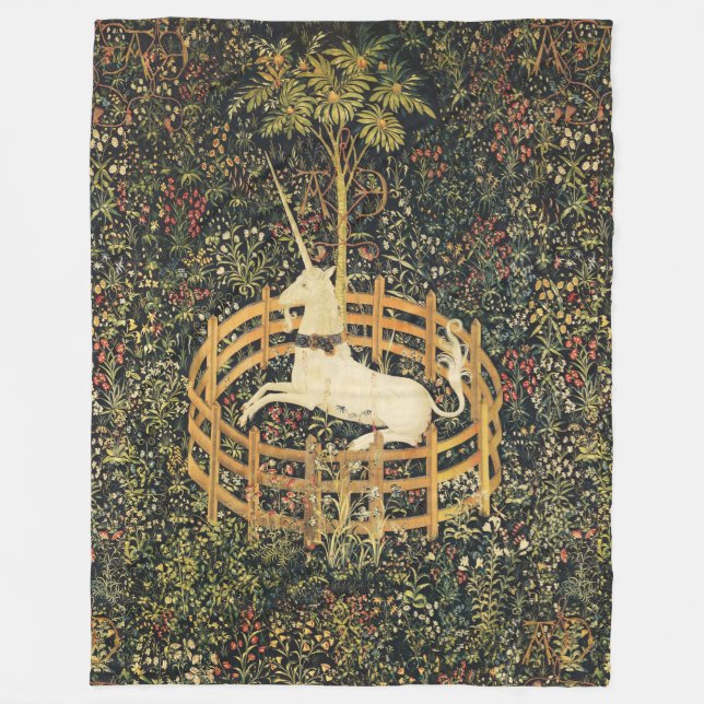 UNICORN GOTHIC FANTASY BLUME, FLORALMOTIKEN FLEECEDECKE (Vorderseite)