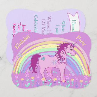 Unicorn Green, Lila dreitägige Einladungen