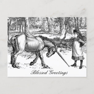 Unicorn Grußkarte Postkarte