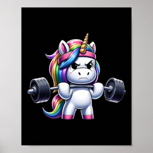Unicorn Gym Deadlift Fitness Training Poster