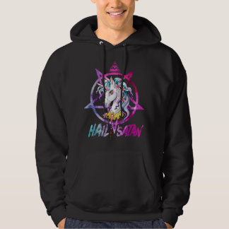 Unicorn Hail Satan Death Metal Rainbow Rave Männer Hoodie