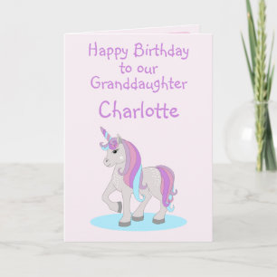 Unicorn Happy Birthday Enkelin Grußkarte Karte