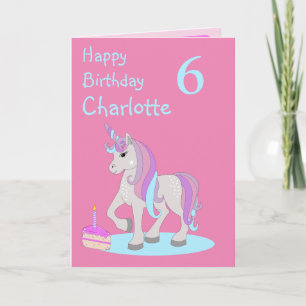 Unicorn Happy Birthday Folded Grußkarte Karte