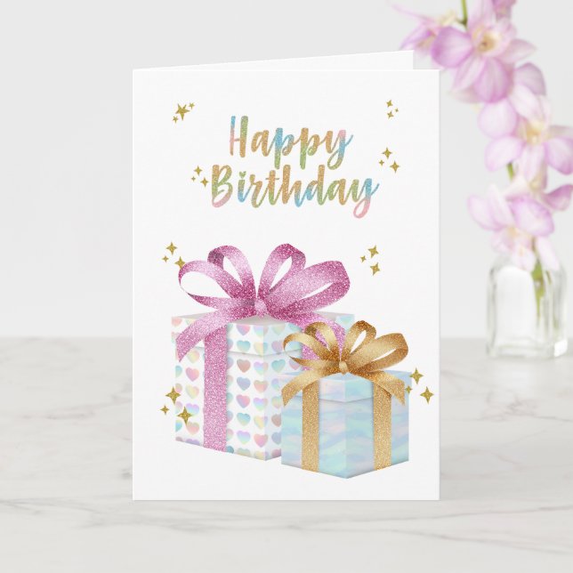 Unicorn Happy Birthday Karte (Orchidee)