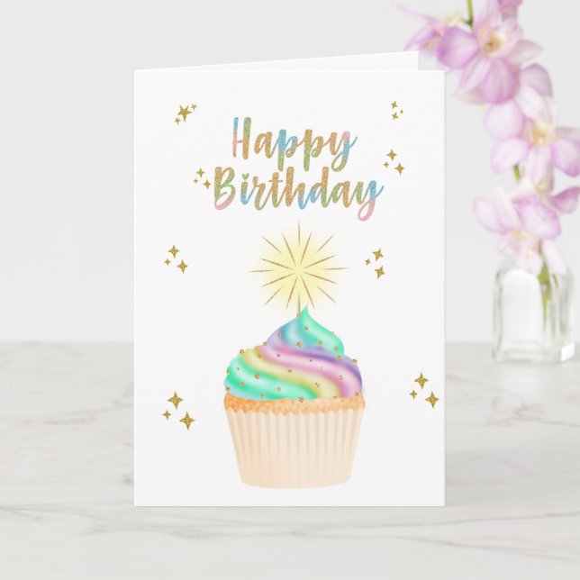 Unicorn Happy Birthday Karte (Orchidee)