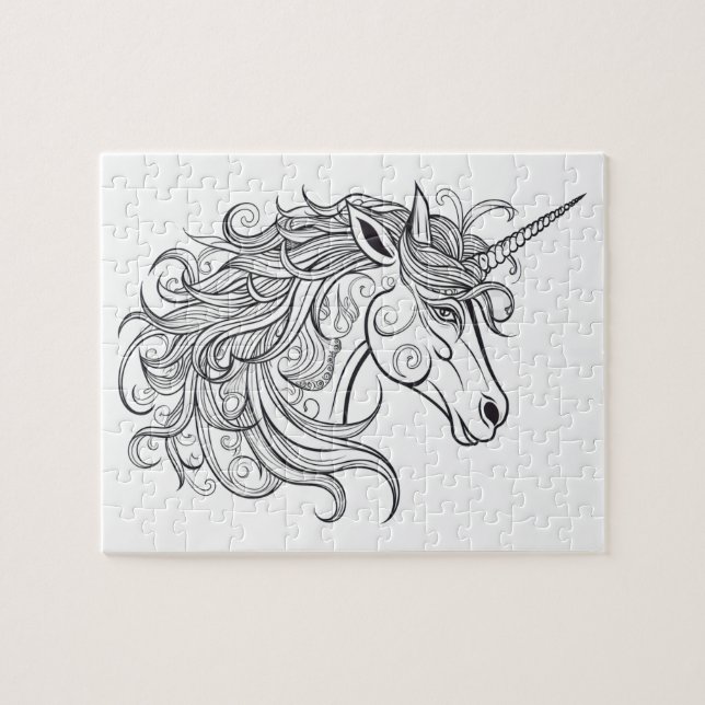 Unicorn Head Zeichnend klein (Horizontal)