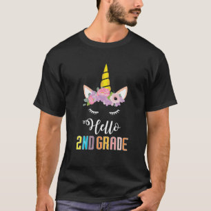 Unicorn Hello Second Grade 2021 Zurück zur Schule T-Shirt