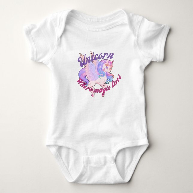 Unicorn-Hemddesign für Babys Baby Strampler (Vorderseite)