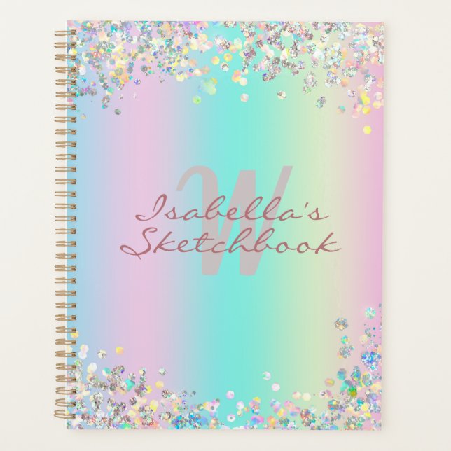 Unicorn Holographic Glitzer Planer (Vorderseite)