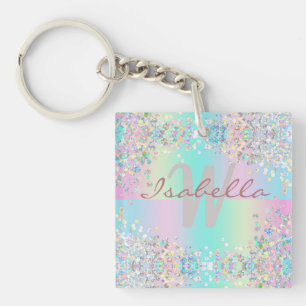 Unicorn Holographic Glitzer Schlüsselanhänger