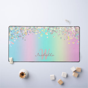 Unicorn Holographic Glitzer Schreibtischunterlage