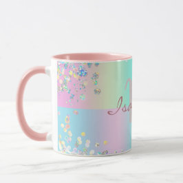 Unicorn Holographic Glitzer Tasse