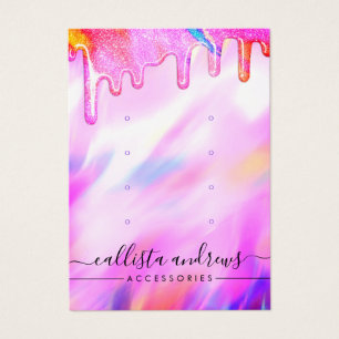 Unicorn Holographic Glitzer Tropfen Earring Displa