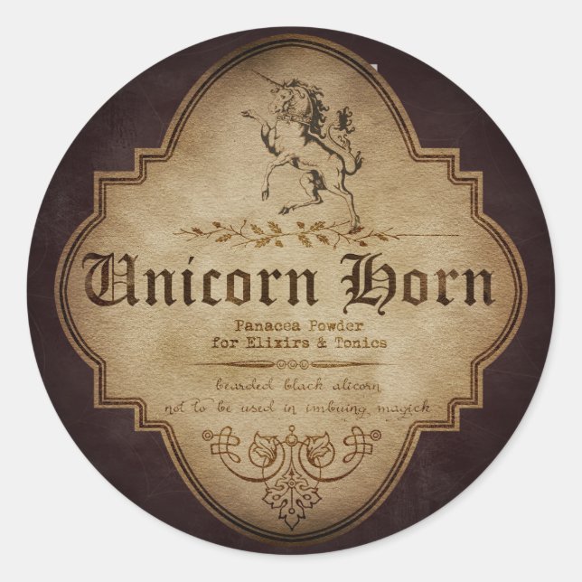 Unicorn Horn Apothecary Runder Aufkleber (Vorderseite)
