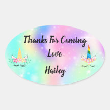 Unicorn Horn Party Vielen Dank Sticker