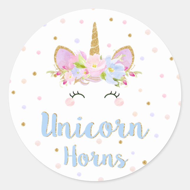 Unicorn Horns Sticker Anniversaire Fête Favoriser  (Devant)