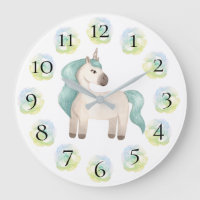 Unicorn Hübsche Girly Pastel Blumenuhr
